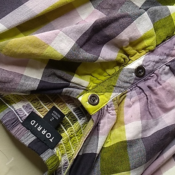 Torrid Multi Plaid Challis Button Front Midi Dress size 2 - Picture 8 of 8